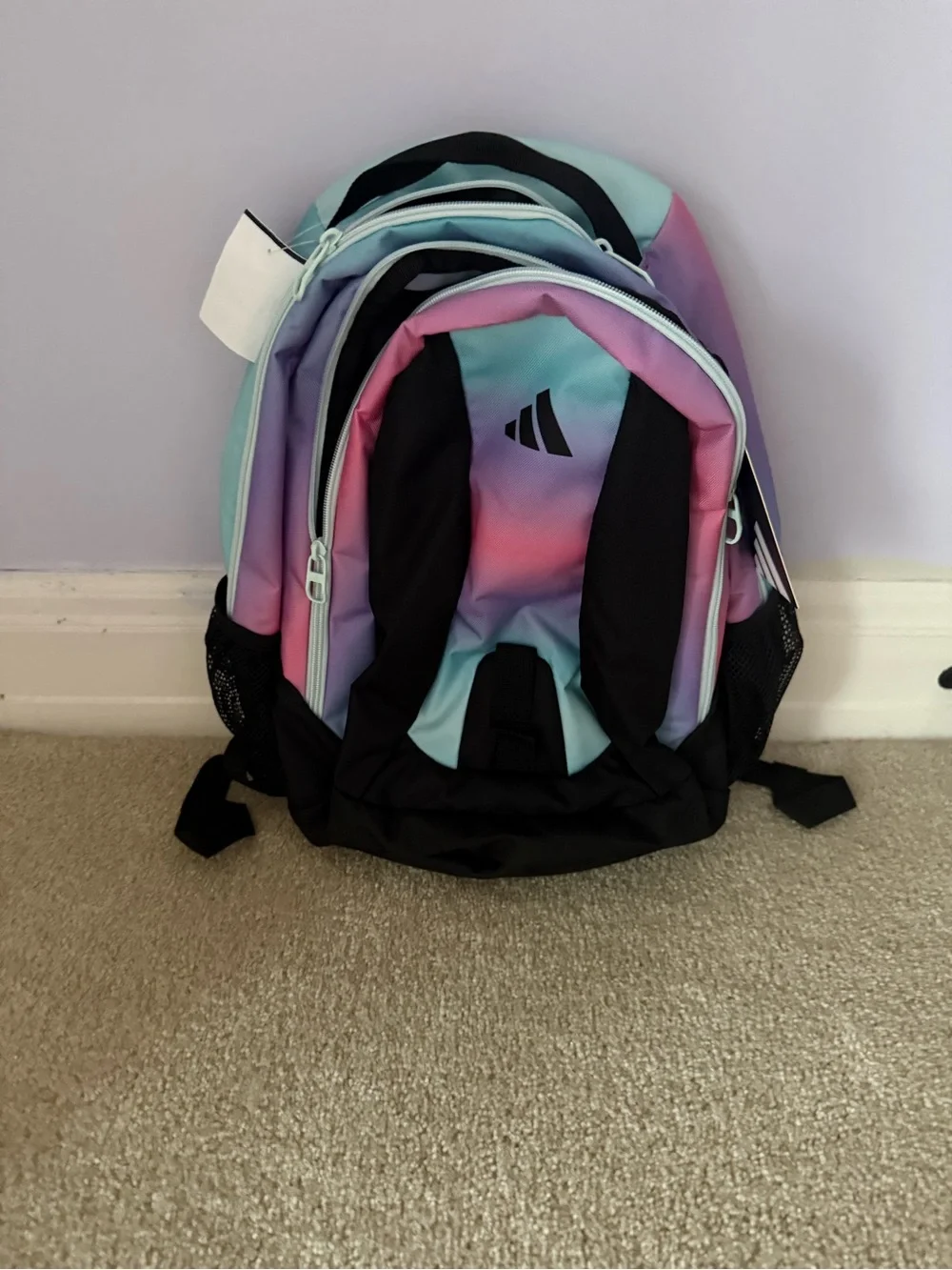 adidas Pastel Ombre Backpack in Pink, Purple, Teal with Black Accents - Picture 1 of 3